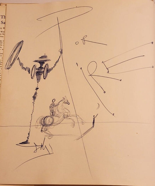 Salvador Dali Hand Drawn Art PSA DNA Autograph Signed Auto Sketch RARE Painter